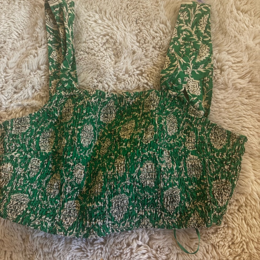 House of Harlow 1960 Green Crop Bustier Tank Top